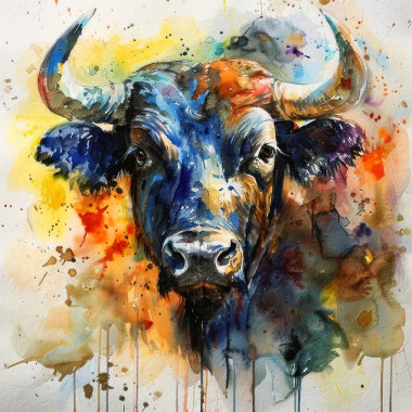 Stier Art Aquarel